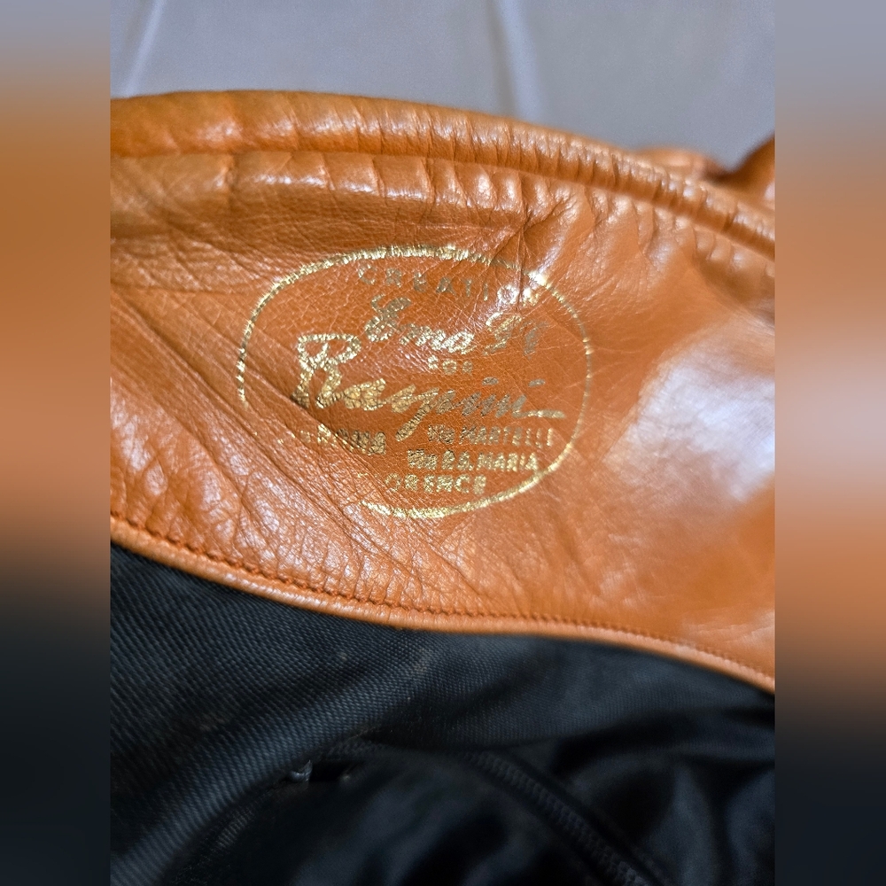 Giovanni Raspini Italian Leather Hobo Creation Ema GG Glossy Apricot Purse Vtg - Picture 8 of 16